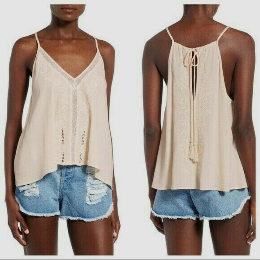 ASTR the Label Embroidered Tie Back Tank Top NWT